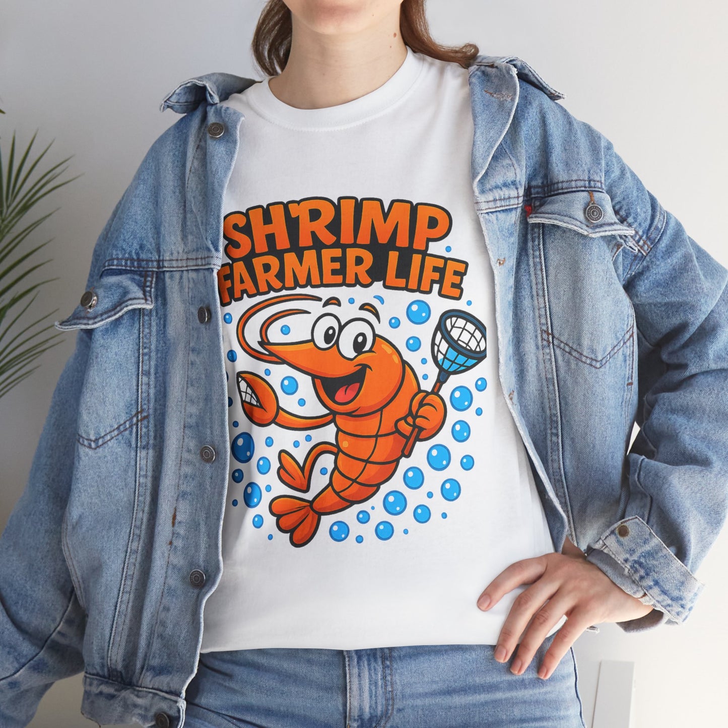 Fun Cartoon Shrimp with Bubbles