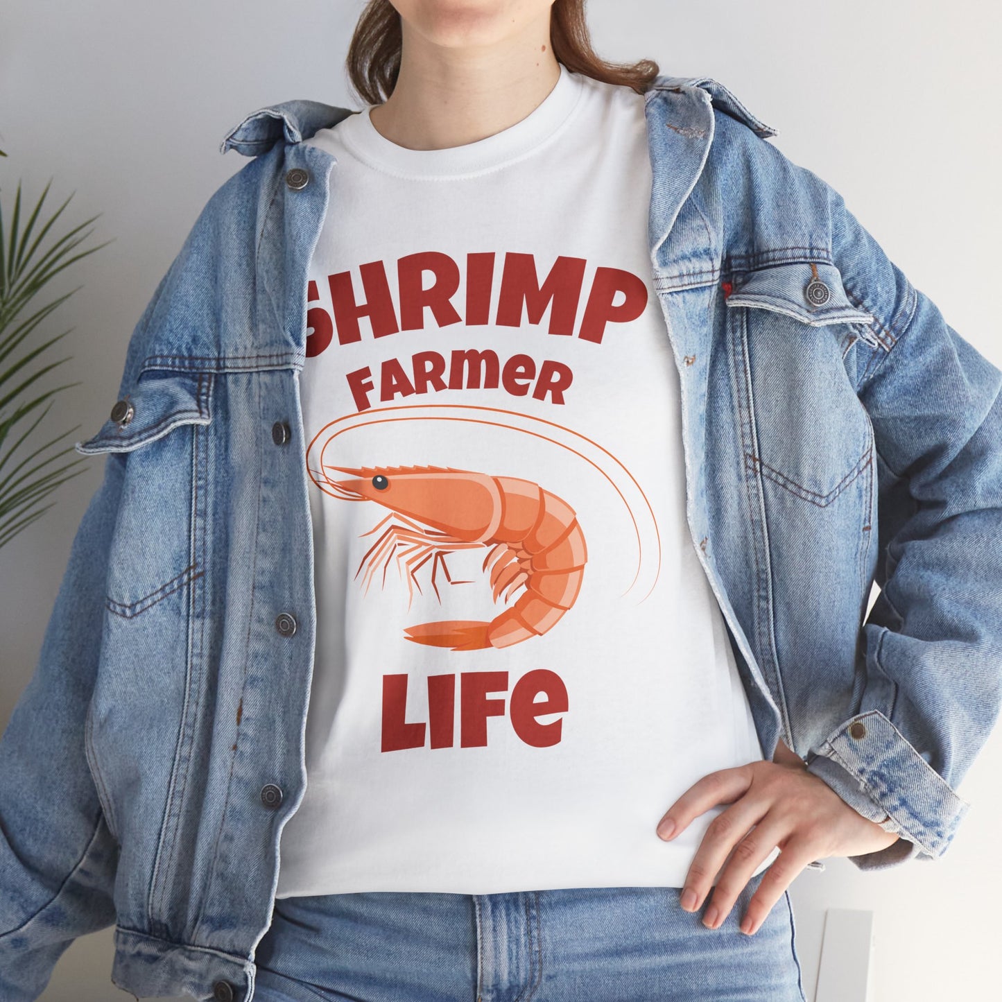 Shrimp Farmer Life Tee - Unisex Heavy Cotton Shirt for Seafood Lovers