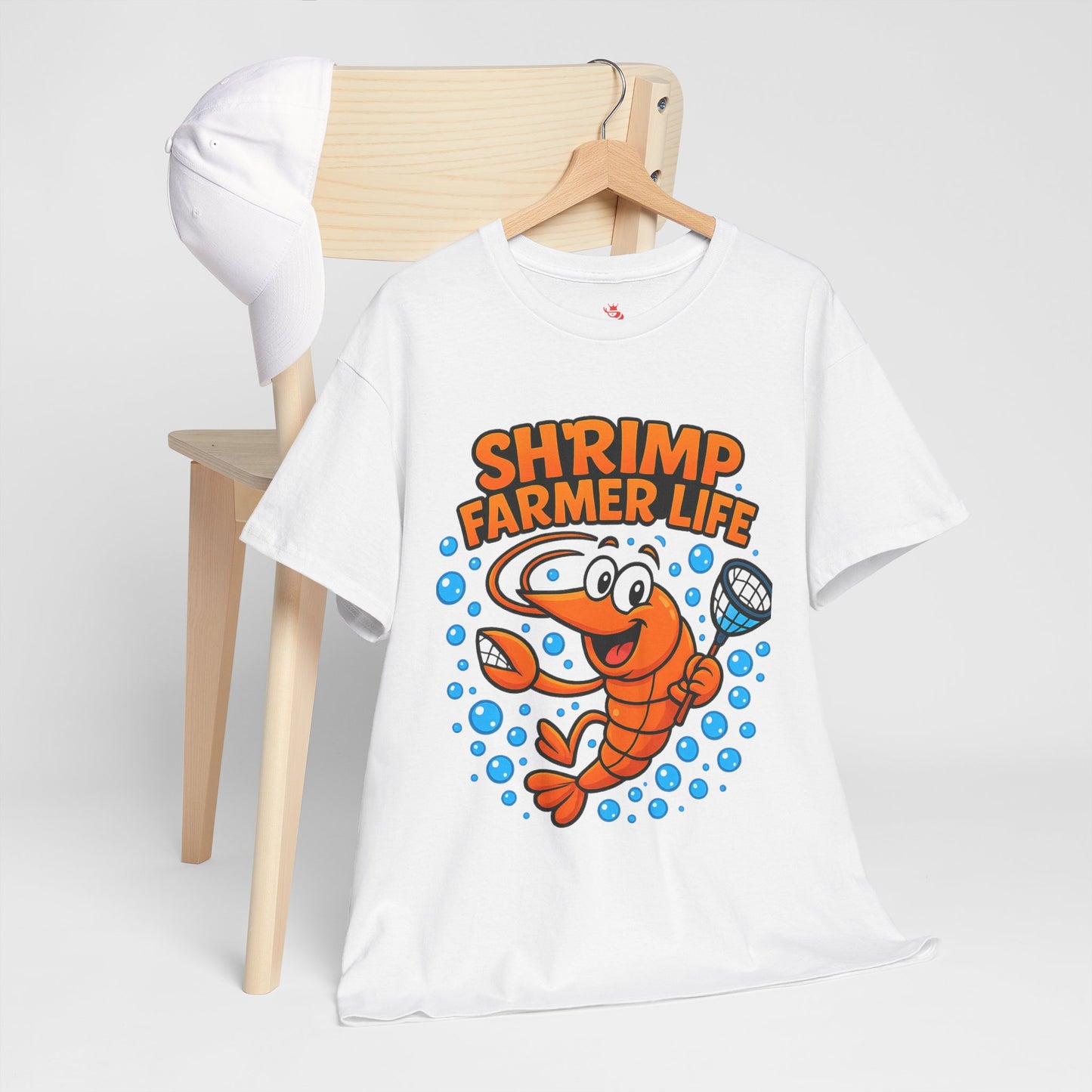 Fun Cartoon Shrimp with Bubbles
