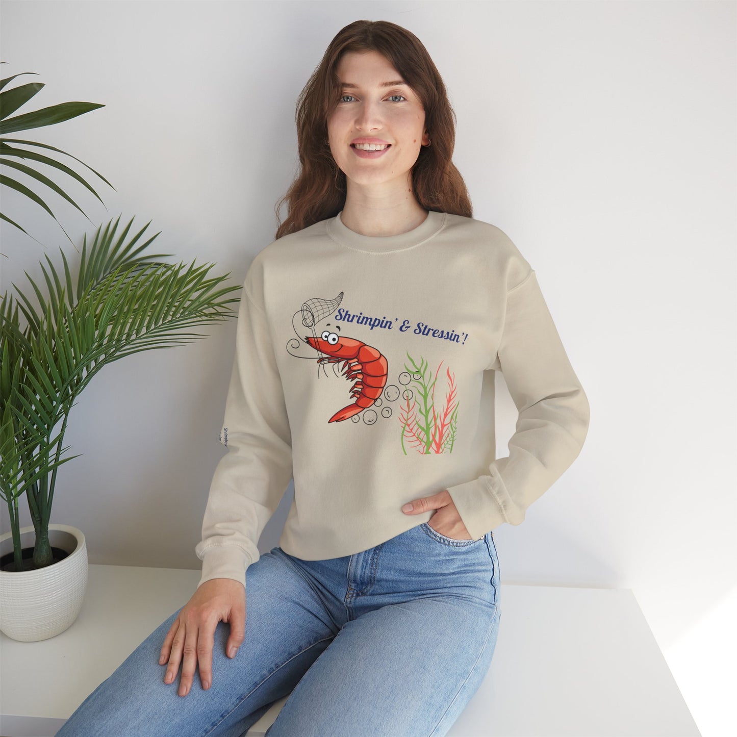 Shrimpin' & Stressin' Unisex Crewneck