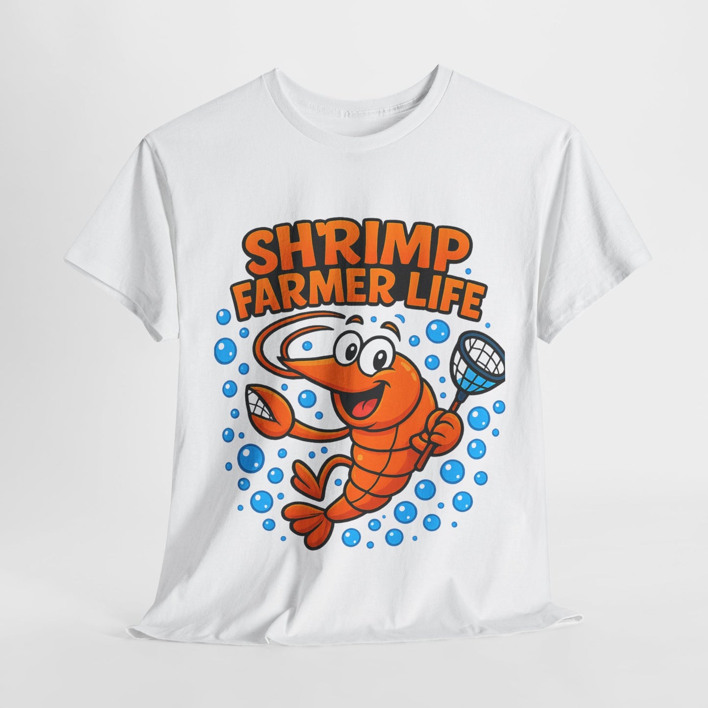 Fun Cartoon Shrimp with Bubbles